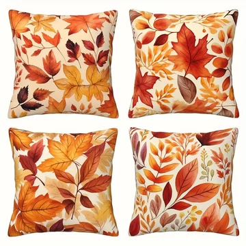 4-dielna jesenná súprava dekoračných obliečok na vankúše 45×45 cm HT5292177-2