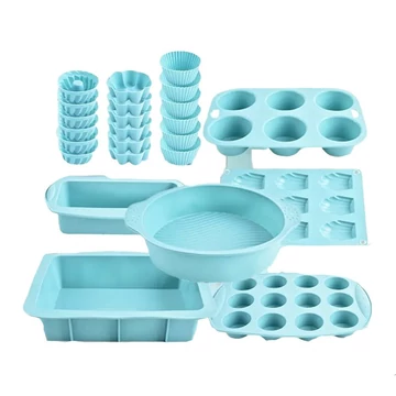 24-dielna Silikónová Forma na Pečenie (Modrá) FR410278-3