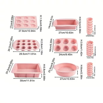 24-dielna Silikónová Forma na Pečenie (Ružová) FR410278