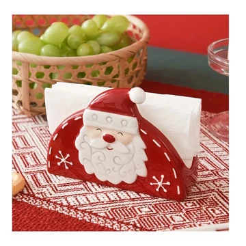 Vianočný keramický držiak na servítky – dizajn Santa Claus – HB210384