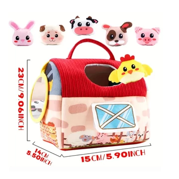 Plyšový domček s figúrkami zvieratiek – pre deti vo veku 6–12 mesiacov – JB1849135