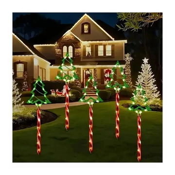 Vianočná záhradná dekorácia na solárny pohon – svetlá v tvare borovice, 5 kusov – NX1758266