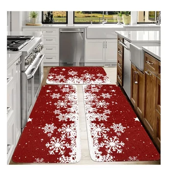 Vianočná sada kuchynských koberčekov – vzor snehovej vločky – QG285841