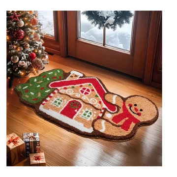 Vianočný koberček do kúpeľne – vzor perníkové domčeky – 106×56 cm YV471296