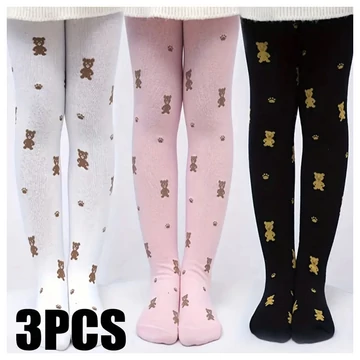 Detský set pančúch pre dievčatá – 3 ks, s medvedím motívom AT3578342-6