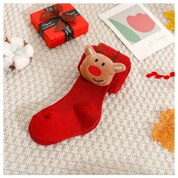 1 pár detských vianočných pančúch – červené, zmes bavlny GB314149-11