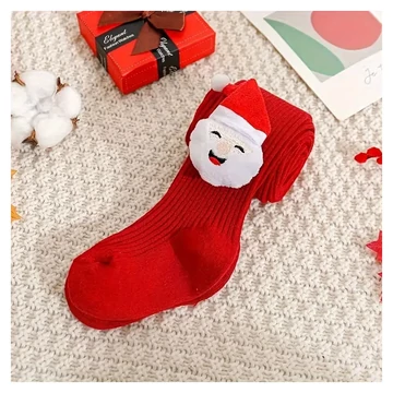 1 pár detských vianočných pančúch – červené, zmes bavlny GB314149-4