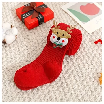 1 pár detských vianočných pančúch – červené, zmes bavlny GB314149-8