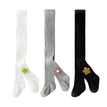 Detský set pančúch pre dievčatá – 3 páry, s kvetinovou výšivkou GG127995-9