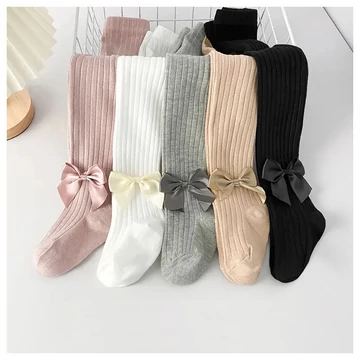 Detský set pančúch pre dievčatá s mašličkou – 5 párov NR598479-5