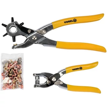 VOREL Sada dierovacích klieští na kožu so sponkami TO-43603