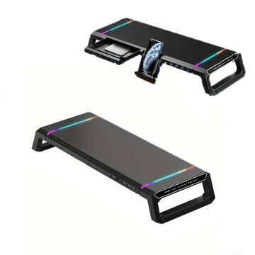 Stojan na monitor s RGB osvetlením – čierny YP552766-frgb