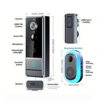 Inteligentný zvonček s kamerou 1080P – HN5234252