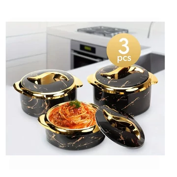 3-dielna sada termonádob – čierna a zlatá LV6935673-2