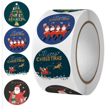 Vianočná sada samolepiacich nálepiek – 500 ks, 25 mm NNK14