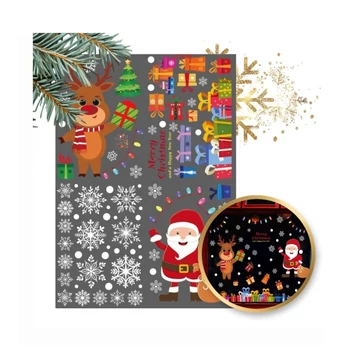 Vianočné nálepky na okná – 4 listy (25 × 35 cm) NKD15