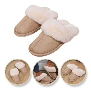 Teplé, podšité papuče - béžové, veľkosť 38 PAN01R38