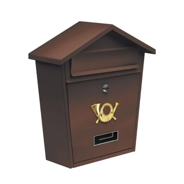 Poštová schránka 380 × 320 × 105 mm — hnedá, oceľ (0,6 mm), s 2 kľúčmi TO-78582