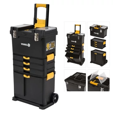 3-dielny mobilný vozík na náradie — plast, 45×28×82 cm TO-78736