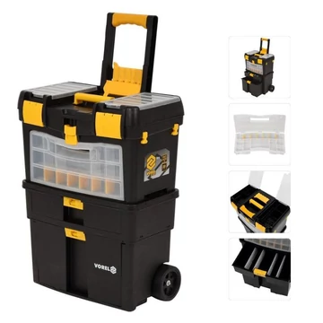 Mobilný vozík na náradie s odnímateľným organizérom — 3-dielny, 46 × 22 × 62 cm TO-78734
