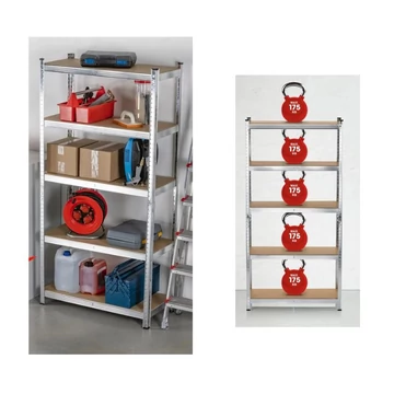 EasyMaxx Heavy Duty Police s 5 drevenými policami DS11768-L