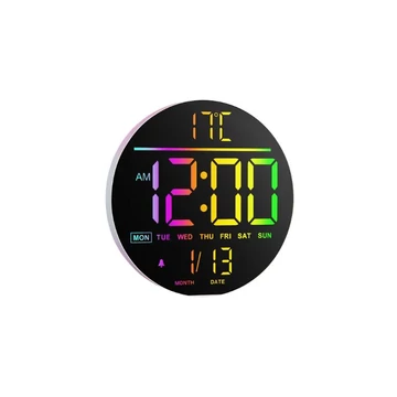 Digitálne nástenné hodiny biele – RGB podsvietenie, automatické ovládanie jasu DR4237989-2