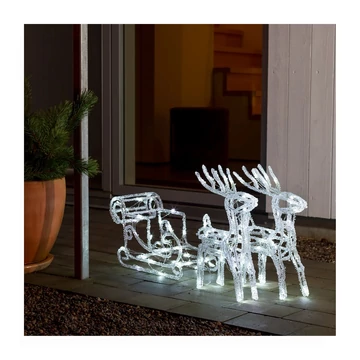 LED sánky s sobmi – vonkajšia vianočná dekorácia RSZ-02