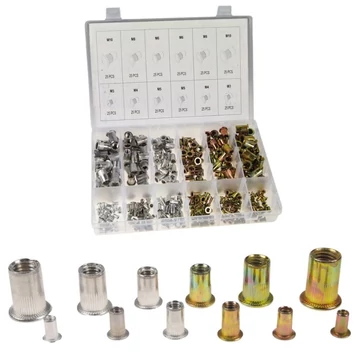 Súprava hliníkových matíc na nity M3–M10 – 300 ks 38204