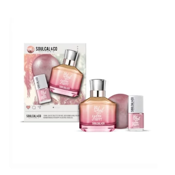 Darčeková sada SoulCal & Co pre ženy – parfum 100 ml, kúpeľová bomba 90 g, lak na nechty 6 ml SCW6400
