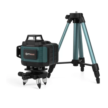 HITMAN 4D Zelený laserový nivelátor s držiakom HT-GLS-2417LS