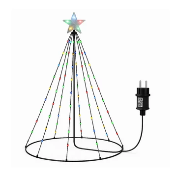 LED vianočný stromček – 1,65 m, 204 LED diód, farebné svetlá LI-204