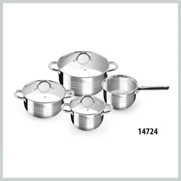 Perfect Home Deluxe 7-dielna súprava nerezového riadu so sklenenou pokrievkou 14724