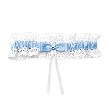 Modro-biele svadobné podväzky EC3857911-B