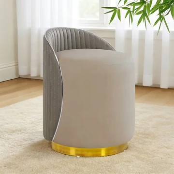 Elegantná okrúhla toaletná stolička, sivá HQ4573313-SZ