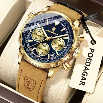 Pánske športové chronografické hodinky zlaté-modré VP6273124-AK