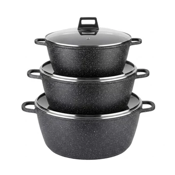HotChef 6-dielna obrie sada riadu – hrnce s granitovým povrchom NUBE26-23