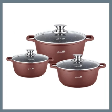 Bachmayer 3-dielna súprava nôh potiahnutých mramorom bordová BM-7863