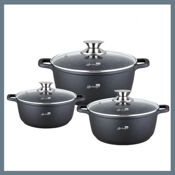 Bachmayer 3-dielna súprava nôh potiahnutých mramorom šedá BM-7872