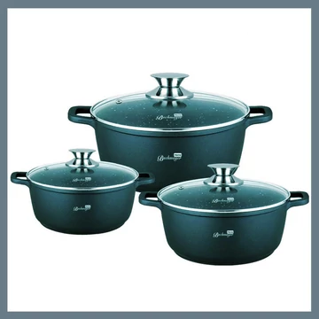 Bachmayer 3-dielna súprava nôh potiahnutých mramorom zelená BM-7873