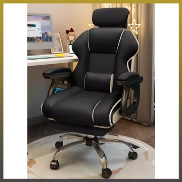 GamerElegance stolička s podnožkou čierna holm8091