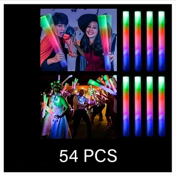 Sada svietiacich tyčiniek - 54 farebných svietiacich tyčiniek LED LE583184