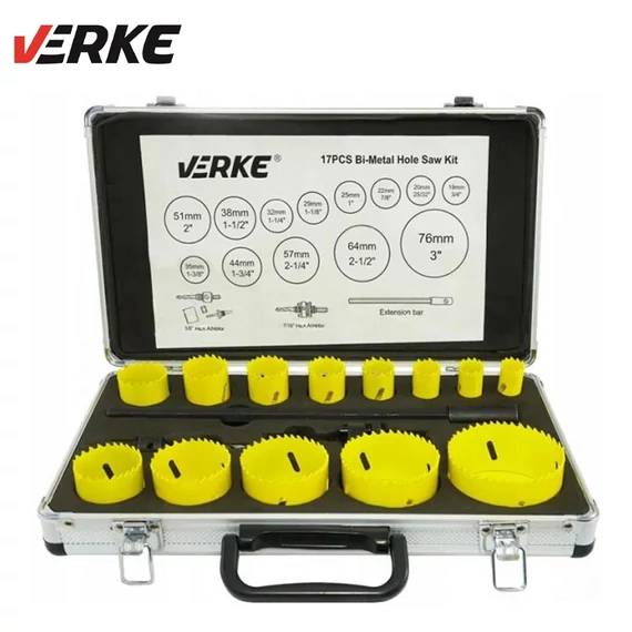 Verke 17-dielna sada bi-metal korunkových vrtákov 19-76 mm V05090