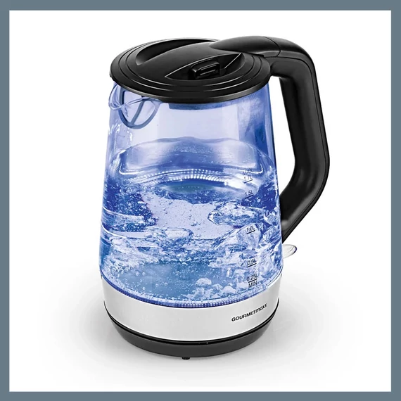 Maxx-World GourmetMaxx Sklenená Kanvica na Vodu Nerez/Čierna 1,7L 2200W DS11330-L