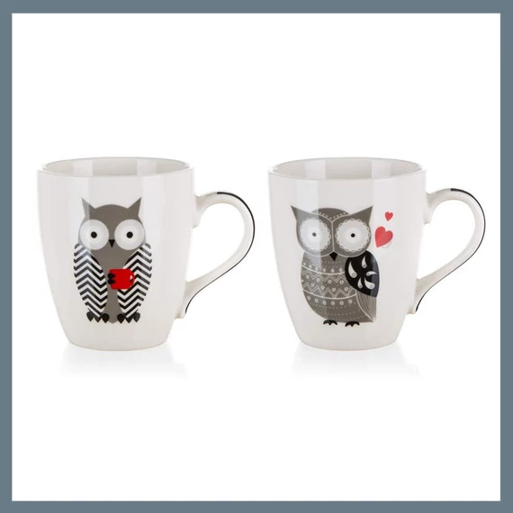 BANQUET OWL keramický hrnček, 240 ml, mix vzorov 60221587