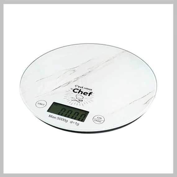 Digitálna okrúhla kuchynská váha max. 5 kg COOKBALZE