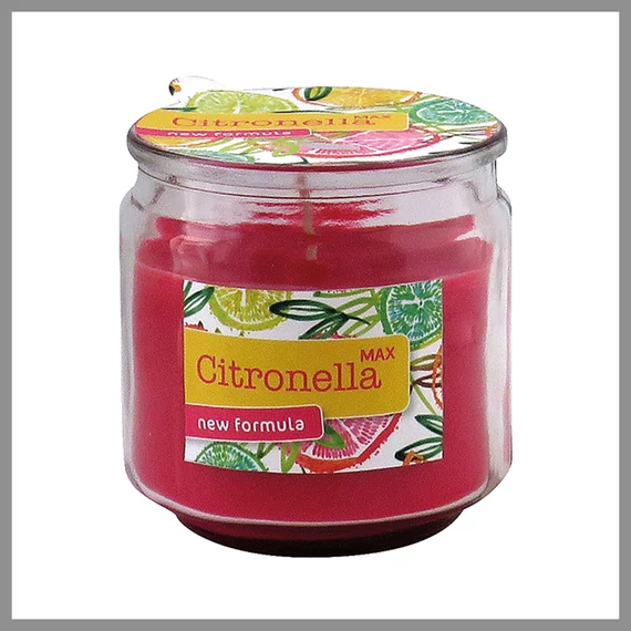 Citronelová sviečka 250 g v červenej sklenenej nádobe – 13625