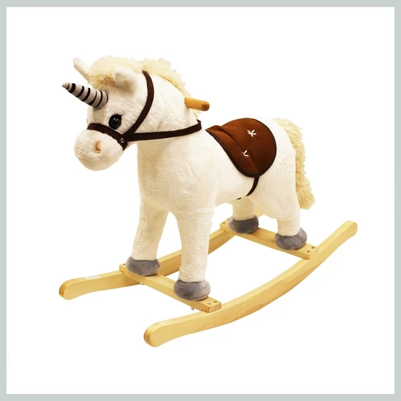 Hojdací jednorožec biely so zvukovými efektmi 71 cm 030589