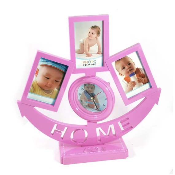 Stolové hodiny s fotorámikmi a budíkom – „Home” 7505A
