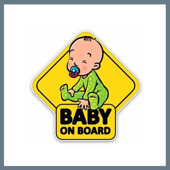 ​Pútavá nálepka „Baby on Board” 15x11 cm