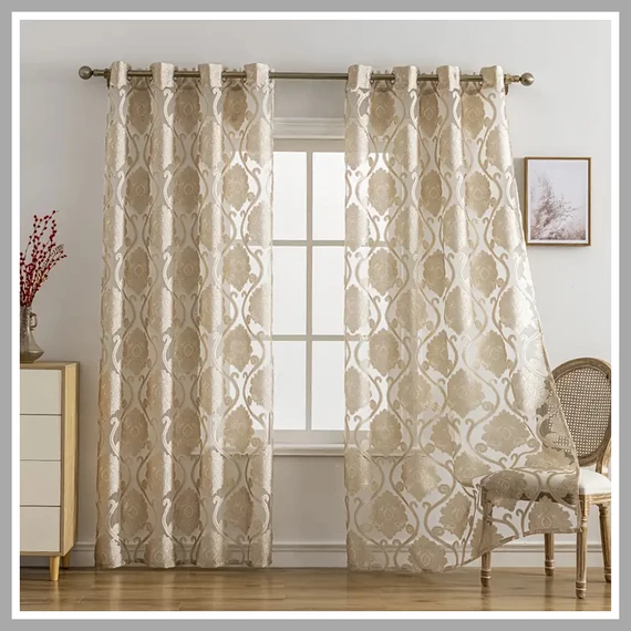 2-dielna sada klasických záclon z priesvitného žakárového materiálu 132x241 cm | LU621413-d